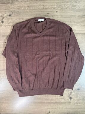 Vintage Turnbury Vneck Long Sleeve Sweater Silk/Cashmere/Cotton Blend Large